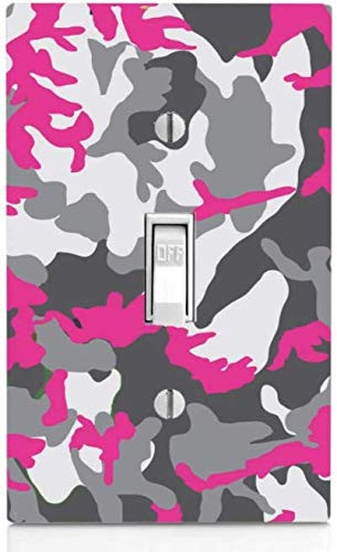 Pink Camouflage Hot Pink Camo Jumbo Single Toggle Light Switch Plate 3.31x5.6inch