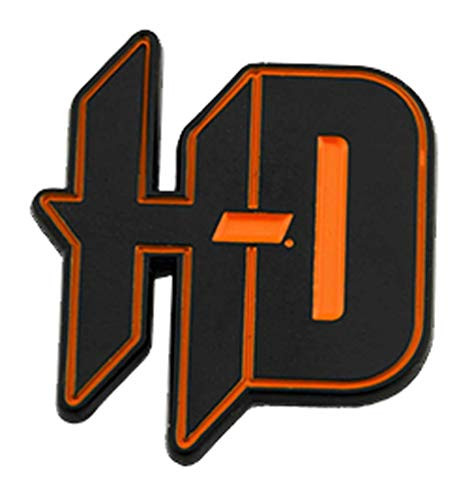 Harley-Davidson 1.25 in. Black  and  Orange H-D Metal Pin- Shiny Black Finish