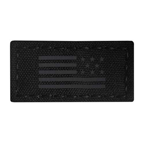 IR Mini 1x2 Blackout USA Flag Reversed Backwards Infrared Tactical Morale Fastener Patch