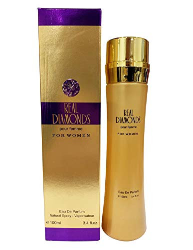 J and H REAL DIAMOND for Women- Eau de Parfum Spray Fragrance- Wonderful Gift- Patchouli- Daytime and Casual Use-for all Skin Types- a Classic Bottle- 100Ml/ 3.4 Fluid Ounce