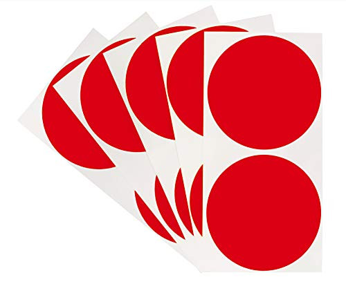 ChromaLabel 3 Inch Round Permanent Color-Code Dot Stickers- Inventory Labels- 100/Pack- Red