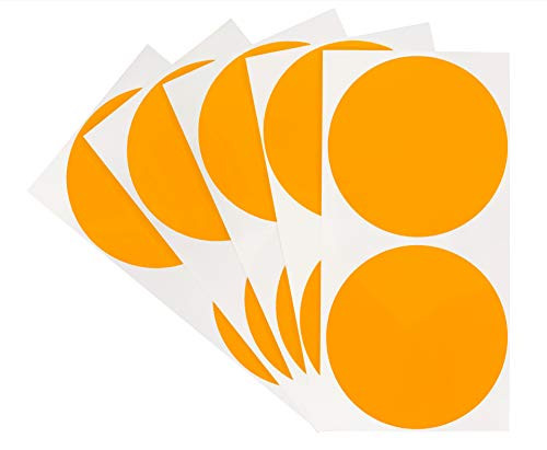 ChromaLabel 3 Inch Round Permanent Color-Code Dot Stickers- Inventory Labels- 100/Pack- Fluorescent Orange