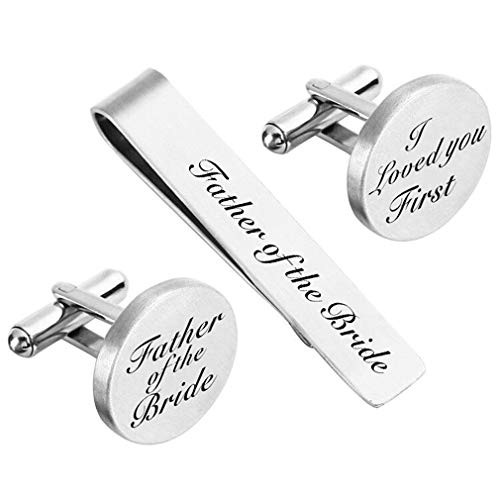 ZUNON Father of The Bride Cufflinks and Tie Clips Father of The Bride Gifts I Loved You First Wedding Tie Clips Bar Tack -Cufflinks and tie Clip- ZUNON Father of The Bride Cufflinks and Tie Clips Father of The Bride Gifts I Loved You First Wedding Tie Clips Bar Tack -Cufflinks and tie Clip-