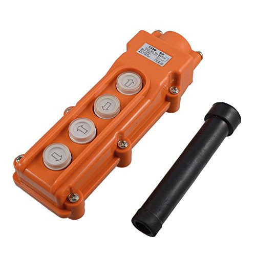 Smart Meter COB-62 4 Ways Hoist Crane Push Button Switch Orange 250V 5A 500V 2A