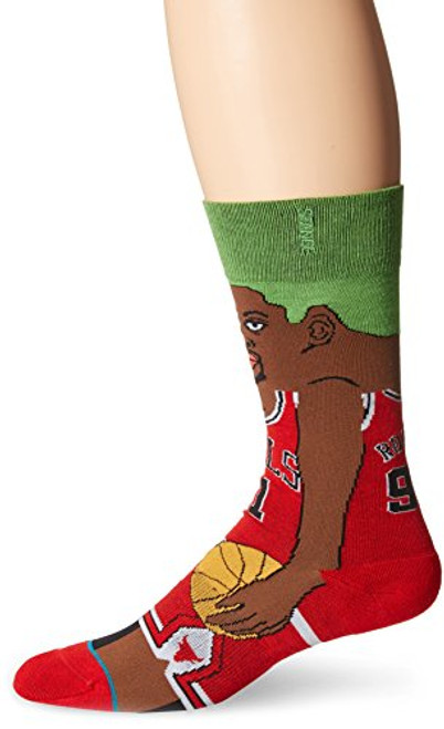 Stance Men's NBA Legends Crew Socks- Rodman- Large/Shoe Size 9-12 Stance Men's NBA Legends Crew Socks- Rodman- Large/Shoe Size 9-12