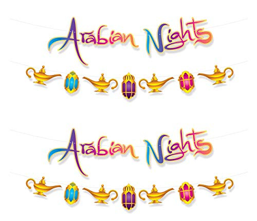 Beistle 53582 Arabian Nights Streamer Set, 2 Piece, 12.75" x 12' Multicolored