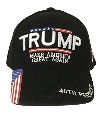Donald Trump 2020 Hat - Make America Great Again 3D Embroidery American Flag Donald Trump MAGA Baseball Cap - Black