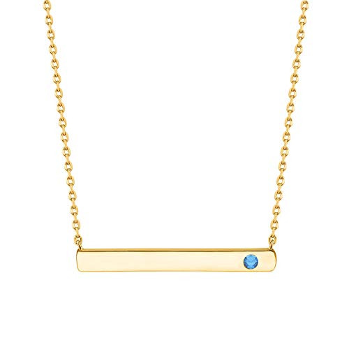 PAVOI 14K Gold Plated Swarovski Crystal Birthstone Bar Necklace | Dainty Necklace | Gold Necklaces for Women | December Zircon PAVOI 14K Gold Plated Swarovski Crystal Birthstone Bar Necklace | Dainty Necklace | Gold Necklaces for Women | December Zircon