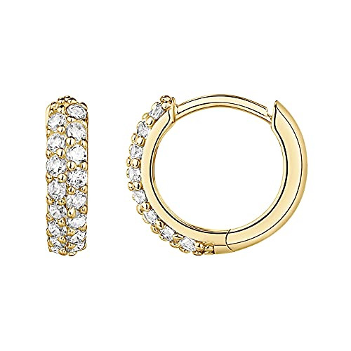 PAVOI 14K Yellow Gold Plated S925 Sterling Silver Post Cubic Zirconia Cuff Earrings Huggie Stud PAVOI 14K Yellow Gold Plated S925 Sterling Silver Post Cubic Zirconia Cuff Earrings Huggie Stud