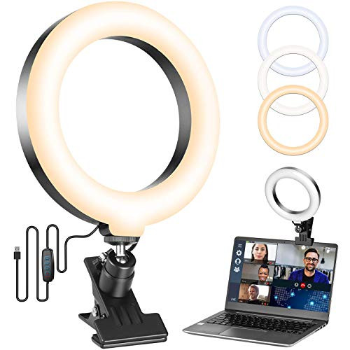 Video Conference Lighting Kits for Laptop - 6.3inch Clip on LED Ring Light Zoom Meeting Circle Light Webcam Lighting for Remote Work Online Class Zoom Call Self Broadcasting Live Streaming Video Conference Lighting Kits for Laptop - 6.3inch Clip on LED Ring Light Zoom Meeting Circle Light Webcam Lighting for Remote Work Online Class Zoom Call Self Broadcasting Live Streaming