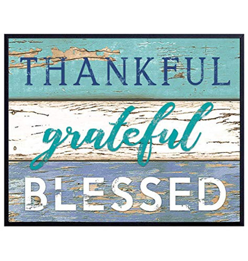 Blessed Wall Decor - Blessed - Christian Gratitude Sign - Religious Wall Decor - Christian Wall Art - God Wall Decor - Catholic Gifts - Pastor Gifts for Men - Ordained Minister Gifts - 8x10 Print