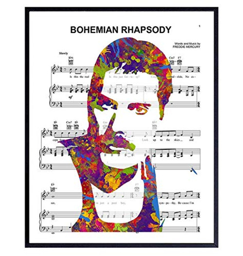 Freddie Mercury Poster - 8x10 Bohemian Rhapsody Poster - Freddie Mercury Merchandise - Queen Sheet Music - 80s Pop Music Gifts - Wall Art Decor Freddie Mercury Poster - 8x10 Bohemian Rhapsody Poster - Freddie Mercury Merchandise - Queen Sheet Music - 80s Pop Music Gifts - Wall Art Decor