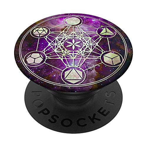 Cool Metatron Cube Geometric Design Sacred Geometry Galaxy PopSockets PopGrip- Swappable Grip for Phones  and  Tablets