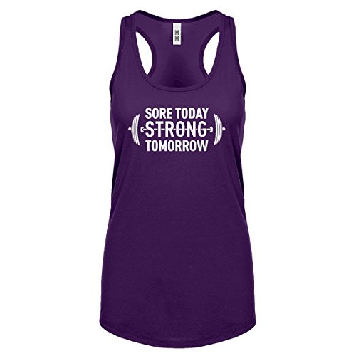 Racerback Sore Today Strong Tomorrow Large Purple Womens Tank Top