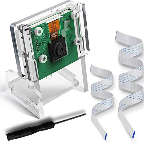 GIKIT 5 Megapixels Camera Module OV5647 1080p Sensor with Acrylic Camera Protection Case Compatible with Raspberry Pi Model A B BPlus- Pi 2 and Raspberry Pi 3- 3 BPlus- Pi 4- Pi Zero/Zero W
