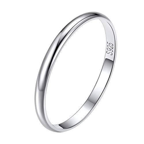 Suplight 2mm Band Rings- 925 Sterling Silver High Polish Plain Dome Super Thin Minimalist Skinny Wedding Band Index Finger Knuckle Stacking Midi Rings Comfort Fit for Women Teens Size 9 Suplight 2mm Band Rings- 925 Sterling Silver High Polish Plain Dome Super Thin Minimalist Skinny Wedding Band Index Finger Knuckle Stacking Midi Rings Comfort Fit for Women Teens Size 9