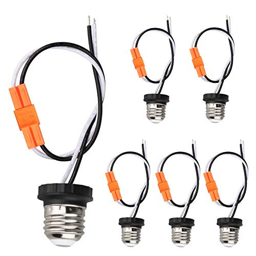 E26 Socket Adapter- 6 Pack Light Bulb Socket Pigtail- Screw in Male Light Socket Pigtail- E26 Medium Base Recessed Light Adapter- for Led Ceiling Light Downlight Socket Adapter Pigtail -pack of 6?