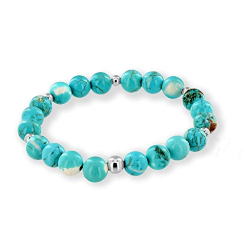 Believe London Turquoise Bracelet Gemstone Healing Bracelet Chakra Bracelet Anxiety Crystal Natural Stone Men Women Stress Relief Reiki Yoga Diffuser Semi Precious