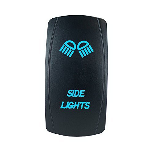 STVMotorsports Laser Backlit Blue Rocker Switch Side Lights 20A 12V On/Off LED Light