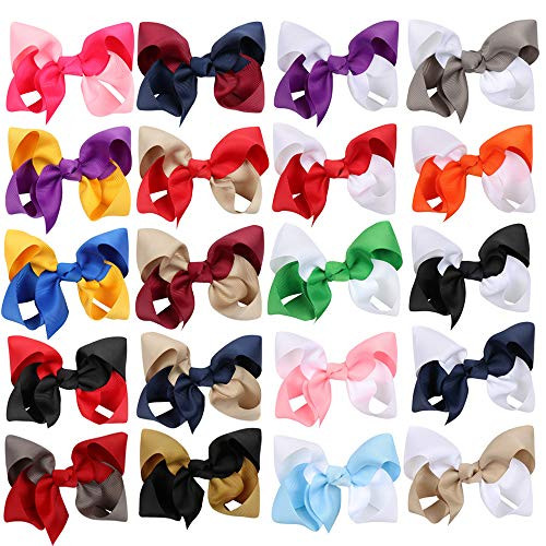 Oaoleer 30 Colors 4 Inch Hair Bows Clips Grosgrain Ribbon Bows Hair Alligator Clips Hair Barrettes Hair Accessories for Girls Toddler Infants Kids Teens Children -6 Inch/20 pcs 2 Toned Color- Oaoleer 30 Colors 4 Inch Hair Bows Clips Grosgrain Ribbon Bows Hair Alligator Clips Hair Barrettes Hair Accessories for Girls Toddler Infants Kids Teens Children -6 Inch/20 pcs 2 Toned Color-