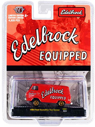 1964 Econoline Van Gasser Bright Red Limited Edition to 4620 Pieces Worldwide 1/64 Diecast Model Car by M2 Machines 31600-GS07