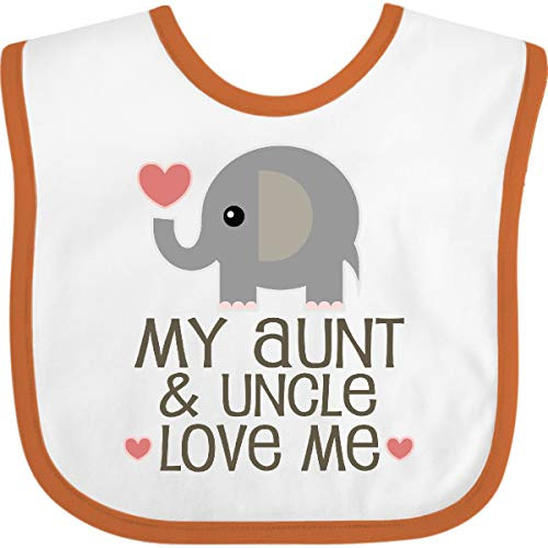 Inktastic Aunt and Uncle Love Me Nephew Baby Bib White and Orange 33977 Inktastic Aunt and Uncle Love Me Nephew Baby Bib White and Orange 33977