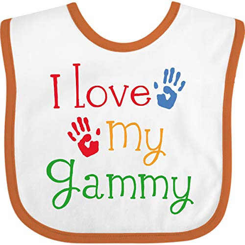 Inktastic I Love My Gammy Baby Bib White and Orange 18dc2