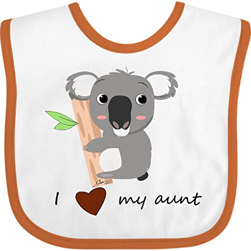 Inktastic Koala -i Love My Aunt- Baby Bib White and Orange 3b866