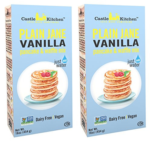 Dairy-Free Pancake and Waffle Mix- Vegan - Plain Jane Vanilla - Complete Mix- Just Add Water - 16 oz -Pack of 2-