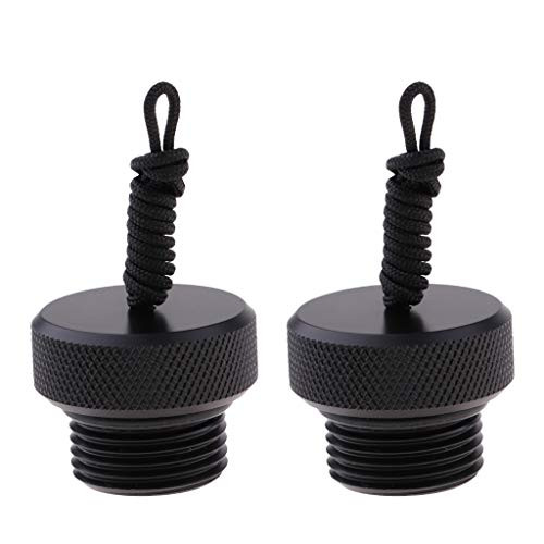 Tongina 2 Pieces Scuba Diving Dive DIN Tank Valve Regulator Dust Plug Cap Attached with Rope