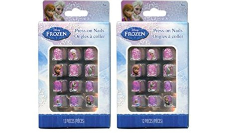 Disney Frozen Elsa- Anna  and  Oalf 12 Pc Press-on Nails X 2