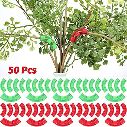 90 Degree Plant Bender Clips Plant Growth Trainer Clips Plant Branches Bender for Plant Low Stress Training Control of Plants -Red-50 Pieces-