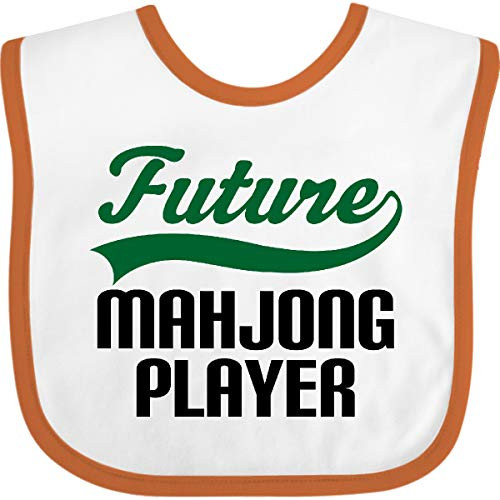 Inktastic Future Mahjong Player Baby Bib White and Orange 14ee2