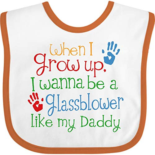 Inktastic Glassblower Like Daddy Baby Bib White and Orange 244d9