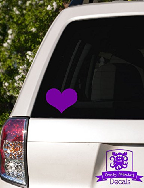 Overly Attached Decals Heart Vinyl Decal for Car Truck Glass Window Laptop Electronics - 5inch Purple Overly Attached Decals Heart Vinyl Decal for Car Truck Glass Window Laptop Electronics - 5inch Purple