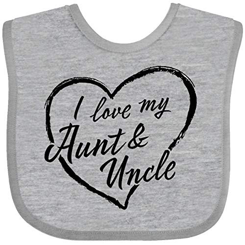 Inktastic I Love My Aunt and Uncle in Black Baby Bib White and Orange 37b2e