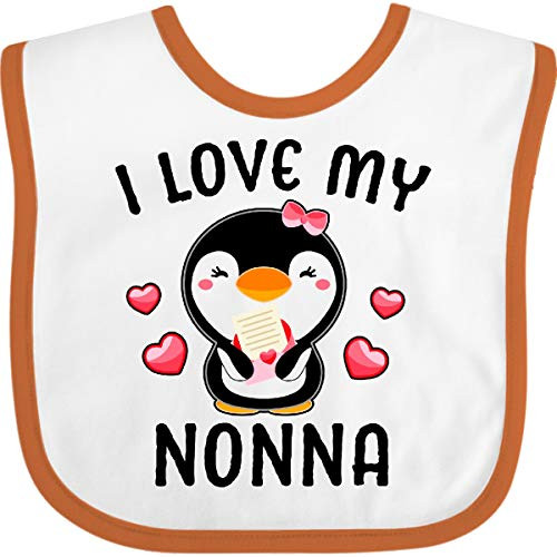 Inktastic I Love My Nonna with Cute Penguin and Baby Bib White and Orange 342d9