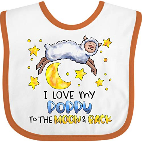 Inktastic I Love My Poppy to The Moon and Back Baby Bib White and Orange 39fcc Inktastic I Love My Poppy to The Moon and Back Baby Bib White and Orange 39fcc