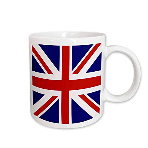 3dRose mug_159852_1 British Flag Red White Blue Union Jack Great Britain United Kingdom Uk England English Souvenir Gb Ceramic Mug- 11-Ounce