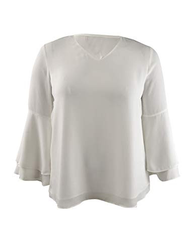 Alfani Women's Bell Sleeve V-Neck Blouse -Soft White- 12-