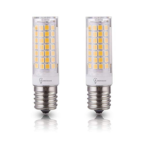 LumenBasic E17 Bulb 40w - E17 LED Appliance Bulb 7W Daylight White E17 Intermediate Base 45W Halogen Equivalent JD T4 Bulbs AC110 120v 130V (Pack of 2)