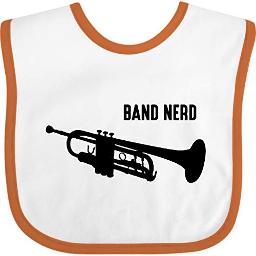 Inktastic Band Nerd Trumpet Baby Bib White and Orange 2f7c4