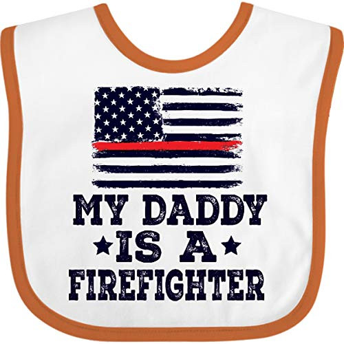 Inktastic Fireman Daddy is a Firefighter Baby Bib White and Orange 2ec6d Inktastic Fireman Daddy is a Firefighter Baby Bib White and Orange 2ec6d