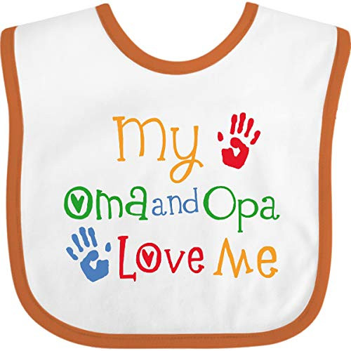 Inktastic Oma and Opa Love Me Grandchild Baby Bib White and Orange 26a2d Inktastic Oma and Opa Love Me Grandchild Baby Bib White and Orange 26a2d