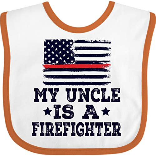 Inktastic Firefighter Uncle Fireman Nephew Baby Bib White and Orange 2ec67 Inktastic Firefighter Uncle Fireman Nephew Baby Bib White and Orange 2ec67