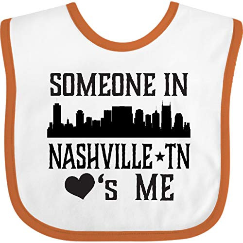 Inktastic Nashville Tennessee Someone Loves Me Baby Bib White and Orange 3544b Inktastic Nashville Tennessee Someone Loves Me Baby Bib White and Orange 3544b
