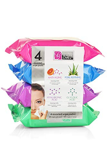 Makeup Cleansing Wipes- Anti Aging/Pore Refining/Hyaluronic Acid/Glycolic Acid