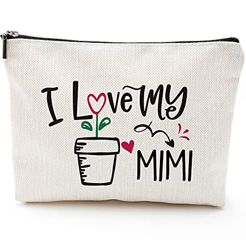Mimi Gifts Grandma Gifts for Grandma' Birthday Gifts for Nana Elderly Gifts Grandparents Gifts from Granddaughter Grandson Mothers Day Makeup Bag GiftsI Love My Mimi