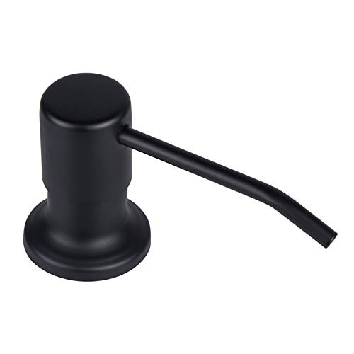Soap Dispenser- Stainless Steel Pump Head Kitchen Sink Soap Dispenser- 10.14 OZ Capacity -Black-