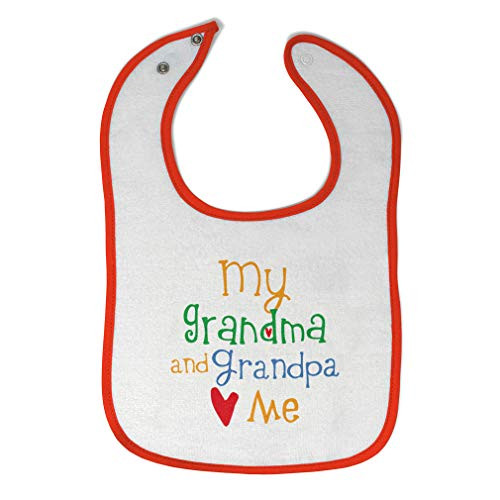 Toddler  and  Baby Bibs Burp Cloths My Grandpa and Grandma Loves Me Grandparents Family New Cotton Items for Girl Boy Gifts from Grandson Af White Orange Design Only Toddler  and  Baby Bibs Burp Cloths My Grandpa and Grandma Loves Me Grandparents Family New Cotton Items for Girl Boy Gifts from Grandson Af White Orange Design Only